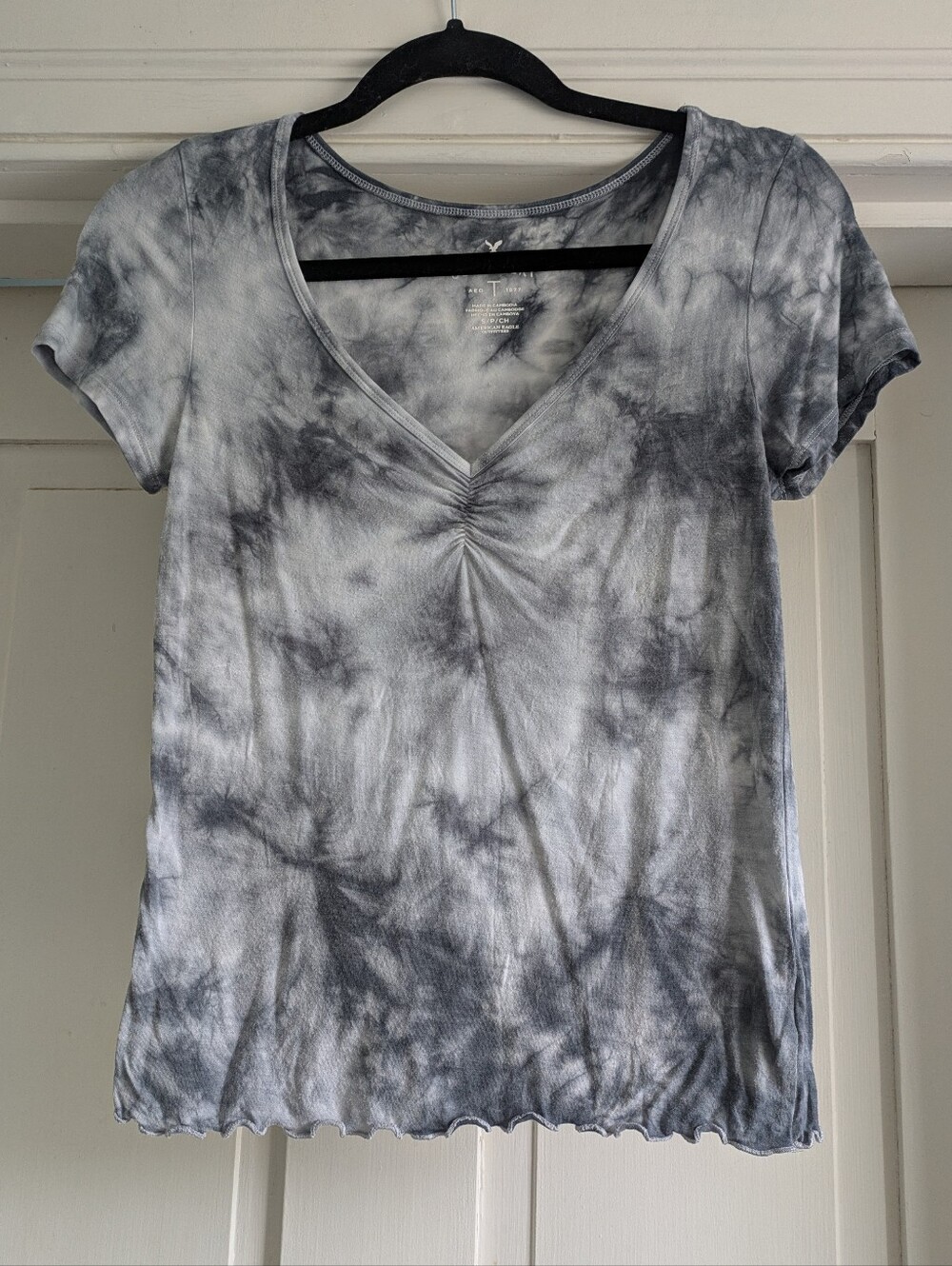 American Eagle Soft & Sexy Gray/Black/White T Shirt S